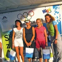 Najhitrejše na devetkilometrskem teku, z leve: Tina Mavrič, Vesna Mesojedec, Isabel Petronio, Petra Majdič