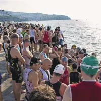 Čakanje na start najbolj množičnega sprint triatlona