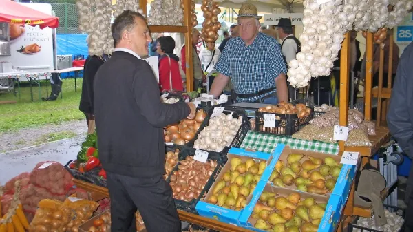 Razveseljujoče veliko pa je bilo letos ponudnikov domače zelenjave. Med njimi je  bila  tudi kmetija Urh iz Ilirske Bistrice.