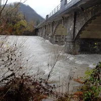 Na Goriškem obilne padavine, voda zalila  nekaj hiš (foto in video)