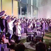 Nastop vokalnega ansambla Reunion na vrtu Goriške knjižnice Franceta Bevka