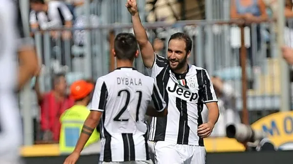 Juventusova Gonzalo Higuain in Paulo Dybala sta najbolje 
plačana igralca na italijanskih nogometnih igriščih.