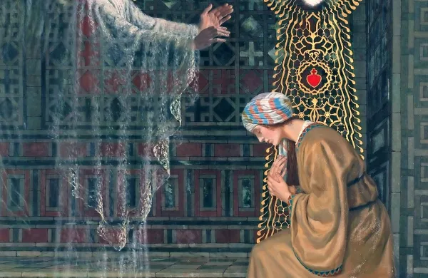 Sliko  Marijino oznanjenje je  Helena Vurnik leta 1915 naslikala 
po naročilu tržaškega škofa Andreja Karlina.  