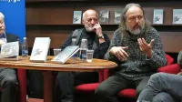  Nove knjige so v knjigarni Konzorcij predstavili (z leve) Neža Božič, Branko Soban, Boris Jukić, Uroš Zupan, Matej Bogataj in Nela Malečkar. 