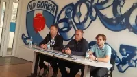 Predstavitev trajnostnega poročila ND Gorica: (z leve):  Marko 
Tribušon, Hari Arčon in Sebastjan Komel.  
