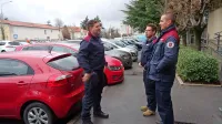 Kristjan Pahor in Sašo Udovič sta se včeraj uvajala v delo z 
Gregorjem Gogičem. 