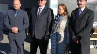 Šefi policij  (z leve): Alen Klabot iz Pulja,  Tomislav Dizdar z 
Reke, tržaška kvestorka Isabella Fusiello in Danimir Rebec iz 
Kopra.