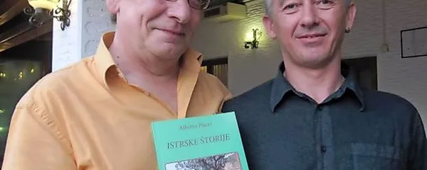 Pokojni Alberto Pucer s partnerjem in sodelavcem Robertom 
Titanom