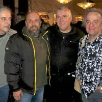 Na puljskem knjižnem sejmu Sa(n)jam knjige u Istri 7. 
decembra 2016 (z leve): Predrag Lucić, Boris Dežulović, 
Zoran Predin in Miljenko Jergović