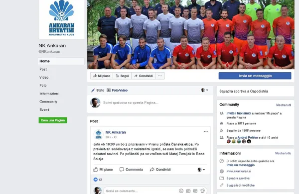 V nedeljo zvečer objavljena  napoved začetka priprav na 
facebook strani NK Ankaran.