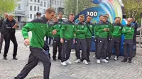 Slovenski izbranci med enim od promocijskih nastopov v 
prestolnici.