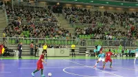 Stožice bodo danes še precej bolj zasedene kot na nedavni 
prijateljski tekmi Slovencev (v modrem Anže Širok) in Portugalcev.