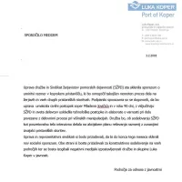 Iz Luke Koper so  medijem poslali sporočilo o tem, kaj so se 
dogovorili s sindikatom žerjavistov.