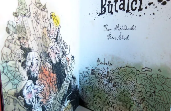 Peter Škerl je  pisateljev raskavi jezik dopolnil z  ilustracijami, na katerih neumnosti ni  gladil.