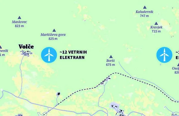 Podjetje Energija na veter iz Ljubljane načrtuje na Pivškem, med  
Osojnikom in Volčami, dve veliki vetrni polji.