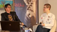  Milanka Trušnovec med klepetom z  Daretom Kauričem