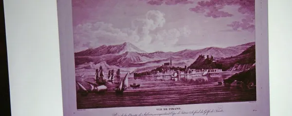 Piran, kot ga je videl Louis François Cassas leta 1782. 