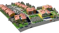 Simulacija načrtovane in nikoli uresničene novogradnje v Šmarjah.