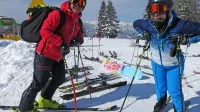 Uspešna mastersa Samuel in Petra Borovinšek se veselita tekme 
za svetovni pokal na domačem smučišču.