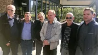 S predstavitve vodnika Flos Olei v Novigradu (z leve): Boris 
Sabadin, Janko Bočaj, Marco Oreggia, Franc Morgan, Miran 
Adamič in koprski podžupan Peter Bolčič.   