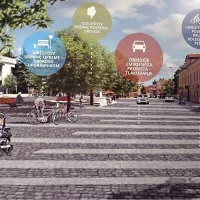 Vizija središča Sežane, urejenega v skladu s prometno strategijo, ki 
daje prednost ljudem pred avtomobili. 