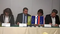 Alenka Štrucl Dovgan, Marko Bandelli,  Saša Likavec Svetelšek in Davorin Terčon (z leve)   bodo svojim občinam predlagali, da izstopijo 
iz Združenja občin Slovenije.