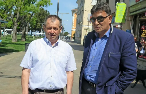  Silvano Radin (levo) in  zastopnik slovenskih ribičev  na Hrvaškem 
Ivica Senjak