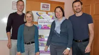 Ekipo postojnske ljudske unverze med drugim sestavljajo (z leve): 
Peter Vidmar, Erka Švara, Tina Bazjako in Milan Pešič.