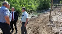 Ogled velikega gradbišča v Kanomlji