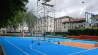 Na prenovljenem mehkem igrišču bo vadba varna  za noge 
košarkarjev. 