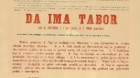 Plakat, ki je vabil na veliki šempaski tabor, tretji v Sloveniji in prvi 
na Primorskem.