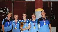 Državne prvakinje (z leve: Minea Ljuca, Jana Ludvik, Urška Čokelj, 
Lea Paulin in trener Saš Lasan.