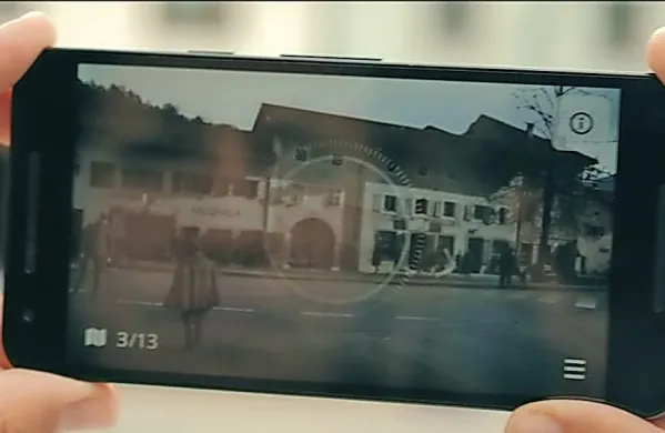 S pomočjo telefona je možno videti, kakšne so bile določene 
lokacije med prvo svetovno vojno. 