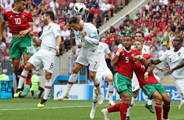 Cristiano Ronaldo  (številka 7 v belem dresu)  je Portugalcem priigral prvo zmago v Rusiji.  