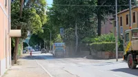 Preden je  deževalo, se je tako prašilo v Cankarjevem drevoredu.
