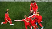 Tako so se Belgijci razveselili zmage nad Japonsko in uvrstitve v 
četrtfinale.