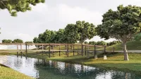 Bodoči mestni park in rekreacijske površine z igrišči za odbojko na mivki bo v prihodnje povezoval 
most čez kanal Grande.
