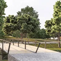 Bodoči mestni park in rekreacijske površine z igrišči za odbojko na 
mivki bo v prihodnje povezoval most čez kanal Grande.