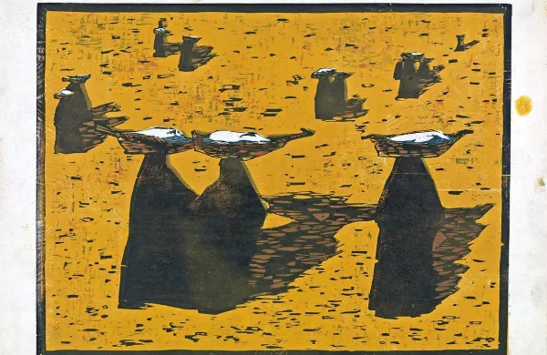 Riko Debenjak: Kraševke, barvni lesorez, 1952 
