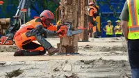 Janez Meden je osvojil drugo mesto v podiranju drevesa in dosegel 
najboljšo uvrstitev Slovencev na svetovnih prvenstvih v gozdarskih veščinah. 