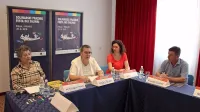 Solinarski praznik so včeraj napovedali:  direktorica Avditorija 
Dragica Petrovič,  piranska podžupanja Vojka Štular, Barbara 
Jakomin, Avditorij Portorož, in  Klavdij Godnič (z leve).