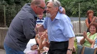 Boris Kobal in Ciril Zlobec sta se pred tremi leti razveselila srečanja na praznovanju pesnikove 90-letnice  v  Ponikvah.
