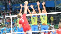 Slovenci so Belgijce dobro ustavljali z blokom.