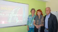 Županska kandidatka gibanja Skupaj bo Olga Franca, na 
fotografiji  med Boženo Ambrozius in Edmondom Gašparjem.