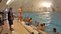 Koprski vaterpolisti med enim od treningov.