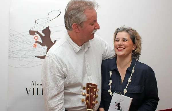 Alenka Kranjac z možem Marinom, prvim kritičnim bralcem