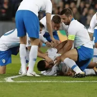 V tretji minuti je po trku na igrišču obležal Luka Krajnc, ki so mu takoj pomagali soigralci. Ob njem klečita Bojan Jokić in Miha Zajc. 
Dogodek je tako ali drugače vplival na potek tekme.