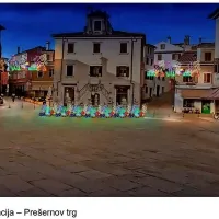 Načrtovana okrasitev Prešernovega trga in fontane Da Ponte, kot 
jo je v elaboratu zasnovala družba Komunaprojekt in podprla 
koprska občina.
