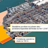 Prvi  pomol bodo podaljšali za 100 metrov in pridobili 24.830 
kvadratnih metrov skladiščnih površin.  