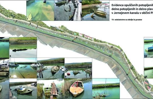  Na seznamu za odstranitev iz Jernejevega kanala je 16 plovil.